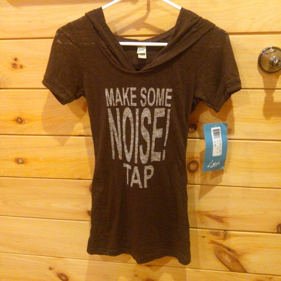 Kavio Tops - Women's Brown Graphic Tap Hoodie Shirt